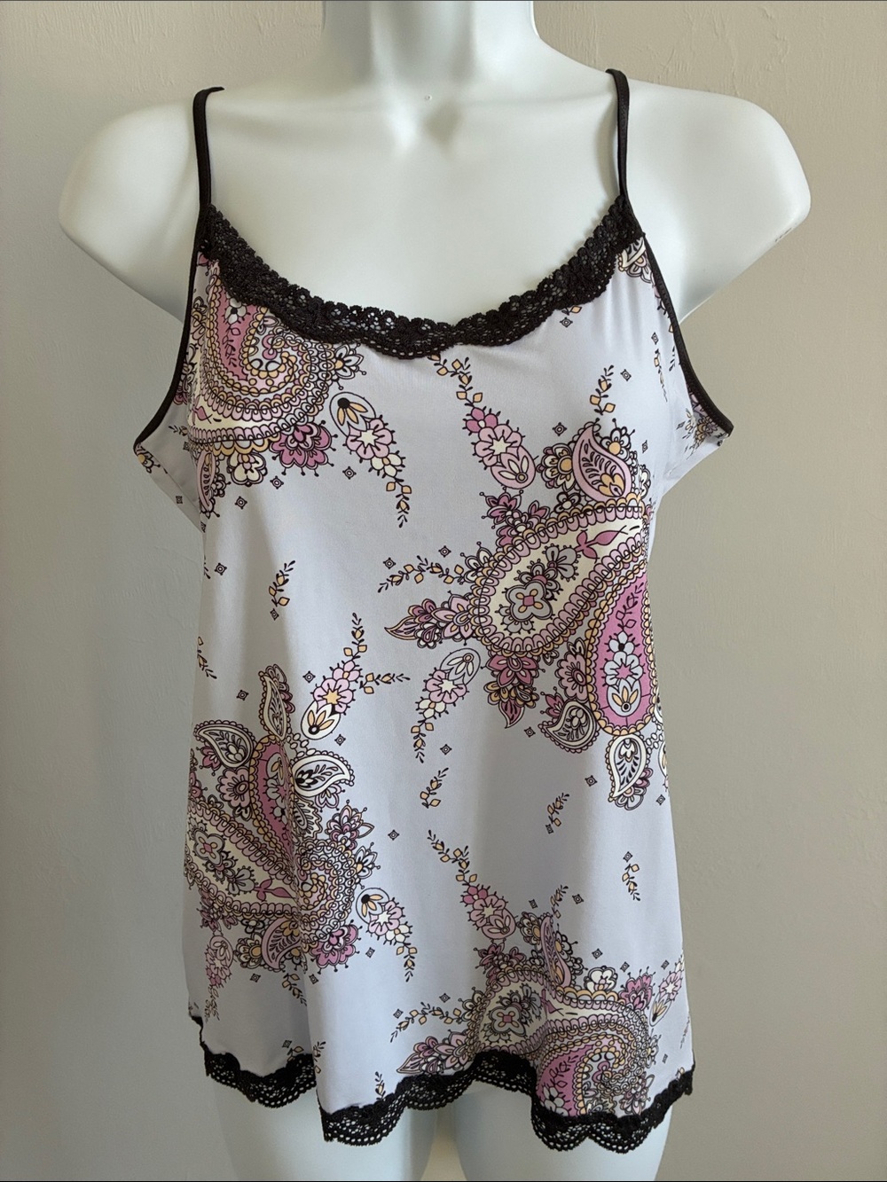 Jockey Paisley Camisole with Lace-Trim
